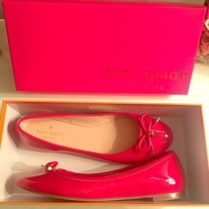 Kate Spade Patent Leather Ballet Flats - Red